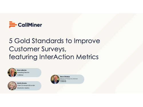 5 Gold Standards to Improve Customer Surveys,featuring InterAction Metrics