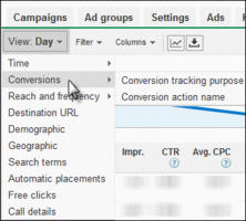 Google AdWords Conversion Reporting: The AdWords Dimensions Tab Conversion Report
