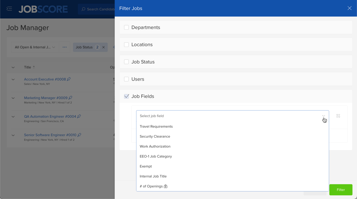 Filter Jobs by Job Fields