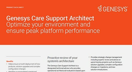Genesys Care Support Architect