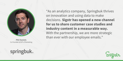 Springbuk Shares Customer Success Stories & Industry Content via Their Email Signatures - Terminus Site