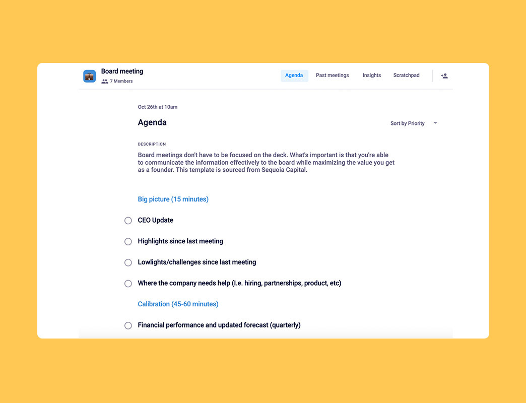 How to create a board meeting agenda that delivers value