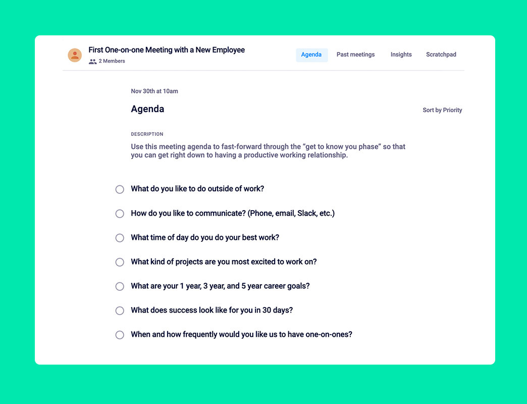 7 Questions to ask in your first on-on-one with an employee