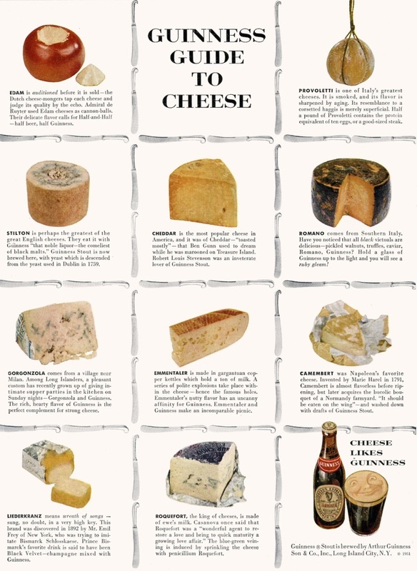 Ogilvy's Guinness Guide To Cheese Print Ad - Swipe File