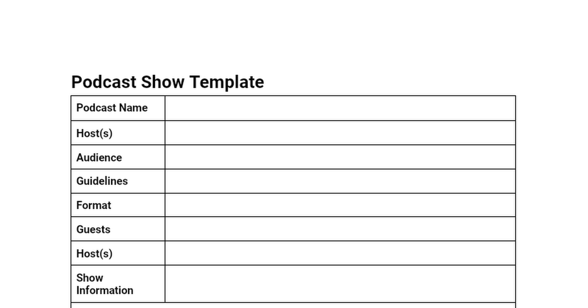 Podcast Show Template