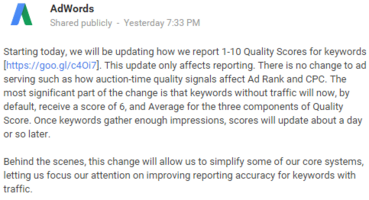 Sorry, Google, Account-Level Quality Score Still Exists