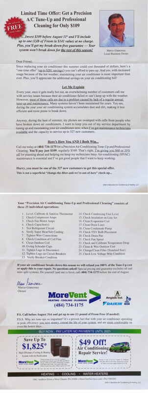 AC Tuneup Direct Mail Flyer - Swipe File