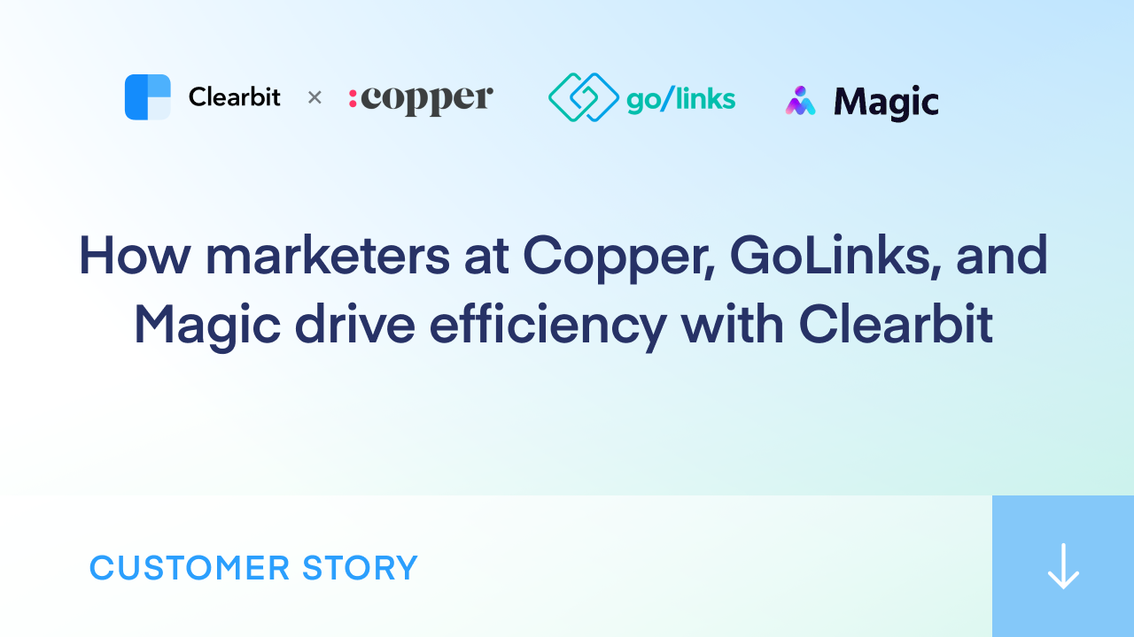 How marketers at Copper, GoLinks, and Magic drive efficiency with Clearbit