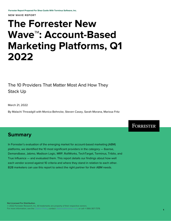 The Forrester New Wave™: Account-Based Marketing Platforms, Q1 2022