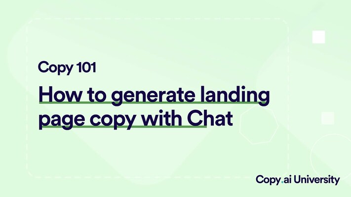 Copy 101—How to use Chat for content and SEO