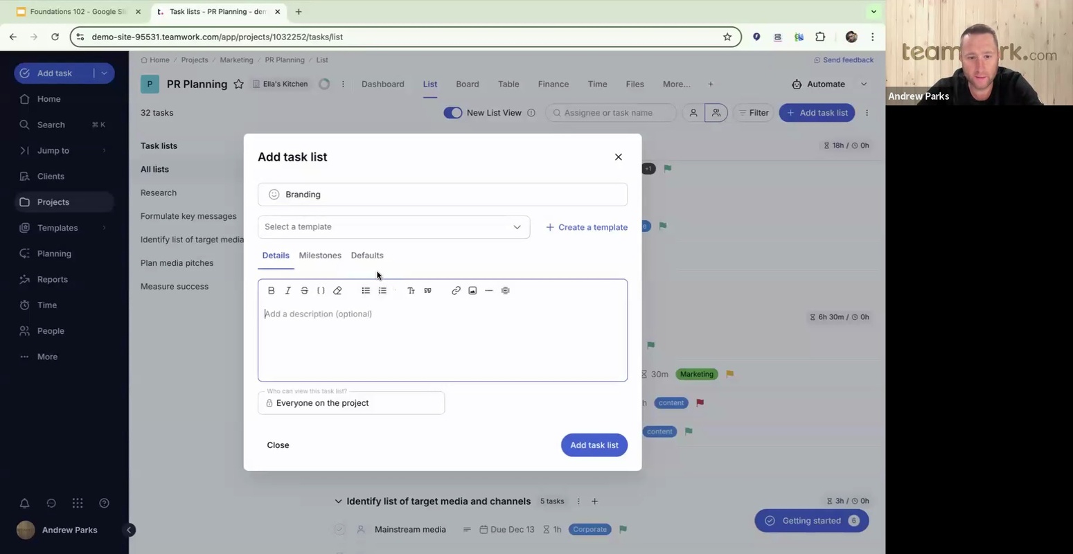 Foundations 102 - Client & project setup - Aug 27, 2024 10:50 AM - (31m 7s)