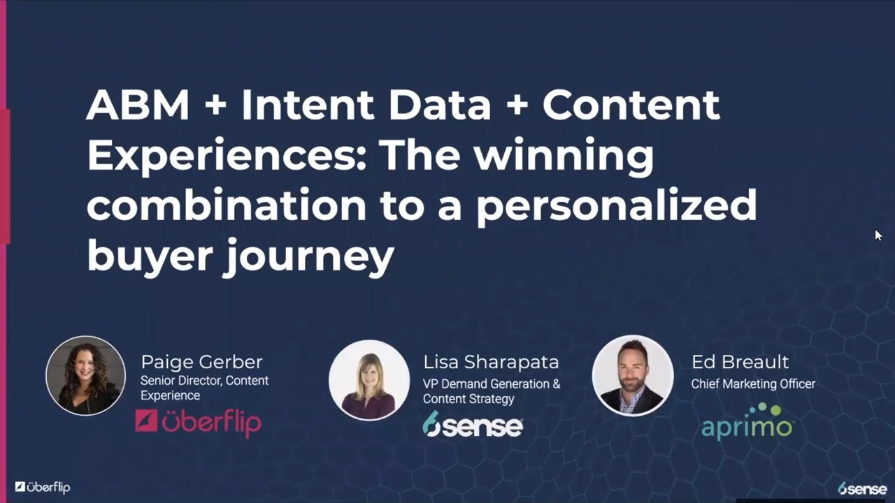 ABM + Intent Data + Content Experiences: The Winning Combination to a Personalized Buyer Journey