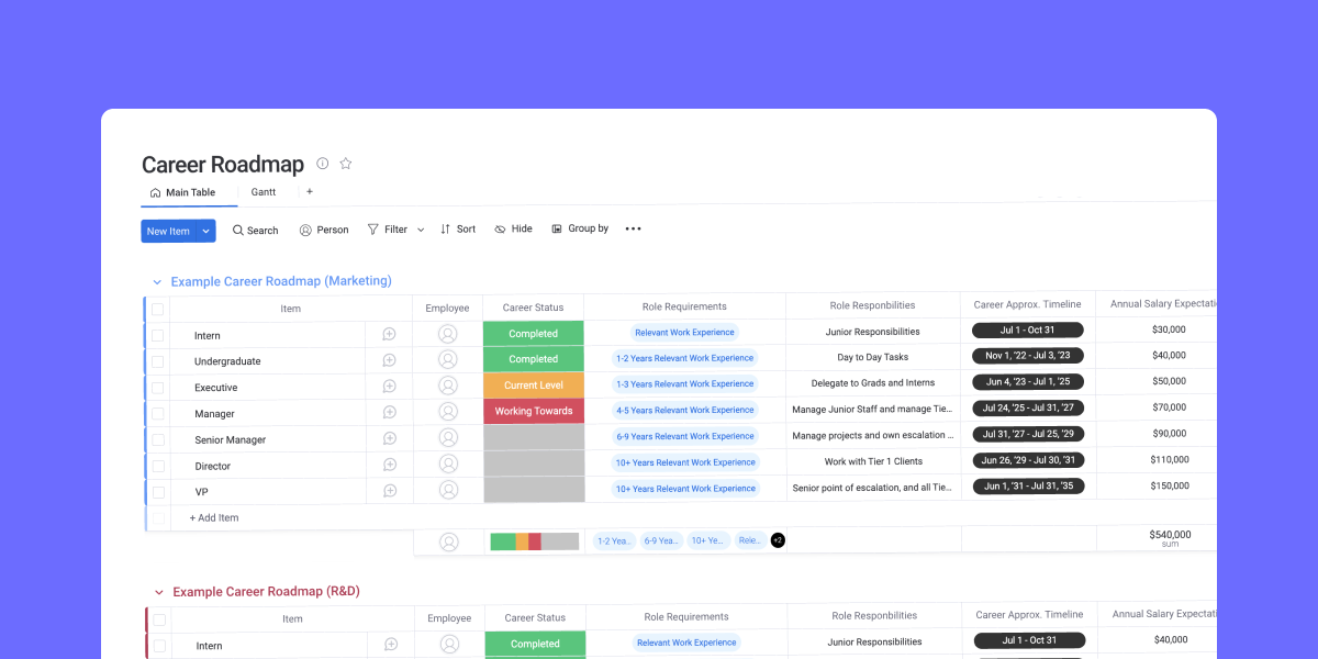 Achieve your goals with a career planning template