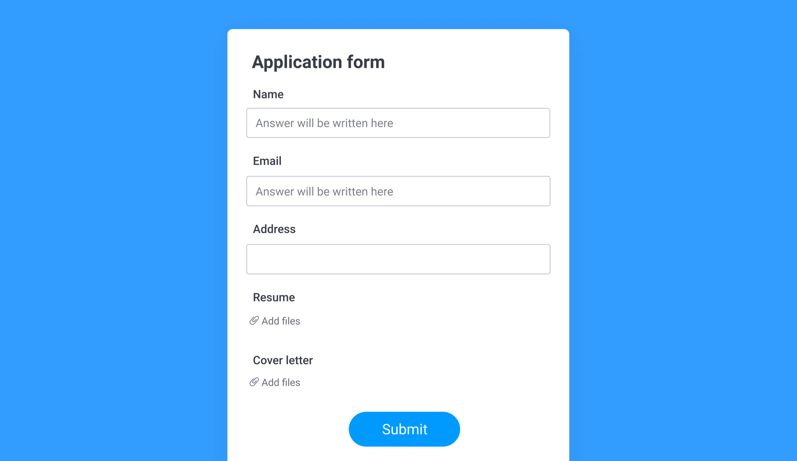 Job application template to streamline recruitment
