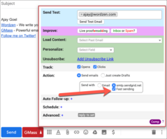 New fast SMTP sending option