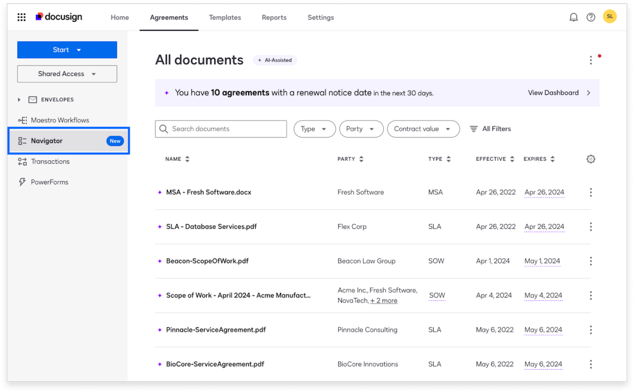 How to Use Docusign Navigator