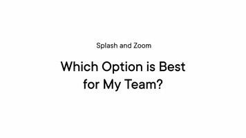 Splash and Zoom: Which Option is the Best for My Team?