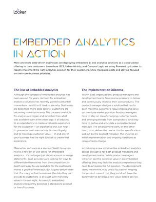 Embedded Analytics in Action