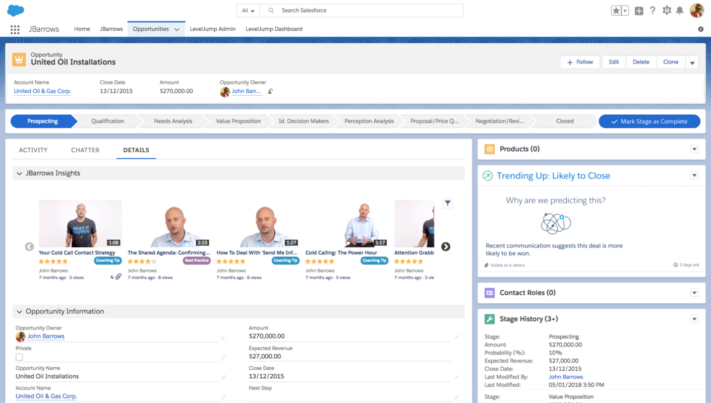 JBarrosws + LevelJump Deliver Training In Salesforce