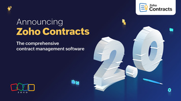 Upgrade your contract lifecycle management with Zoho Contracts 2.0!