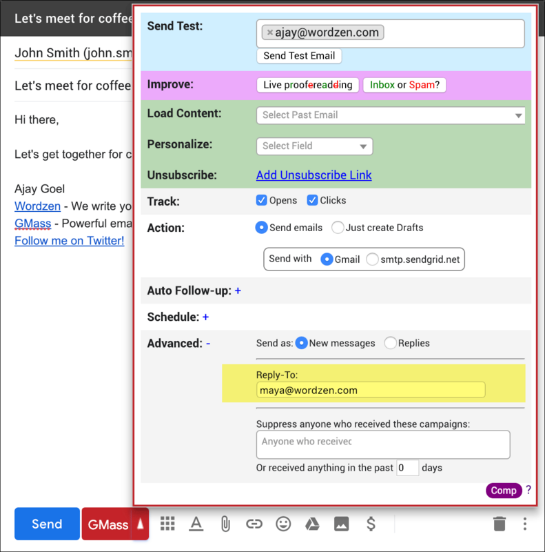 How to set the Reply-To address in an email campaign