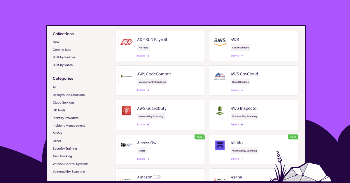 Vanta delivers over 50 new integrations in one quarter