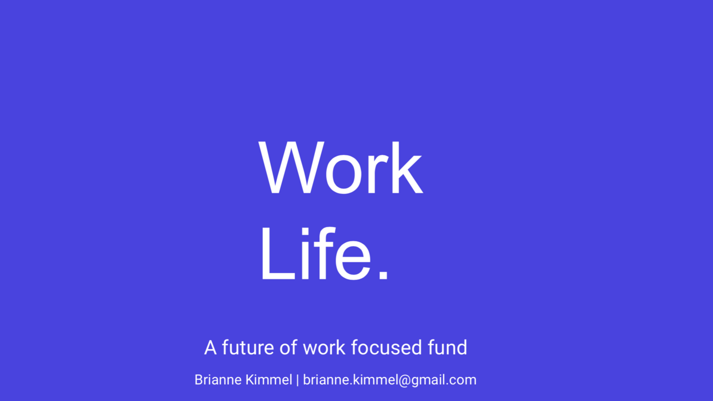 My pitch to Marc Andreessen, Zoom CEO Eric Yuan and investors in Worklife.  · Worklife Blog