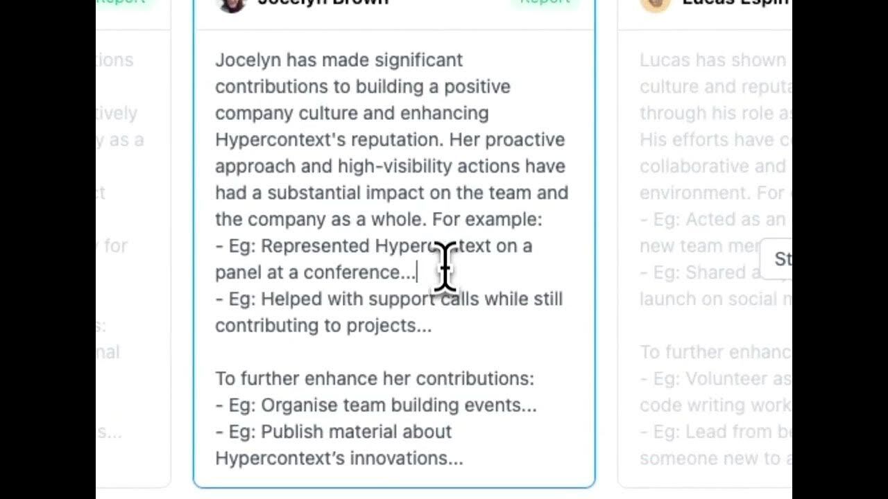 AI drafted answers for performance reviews