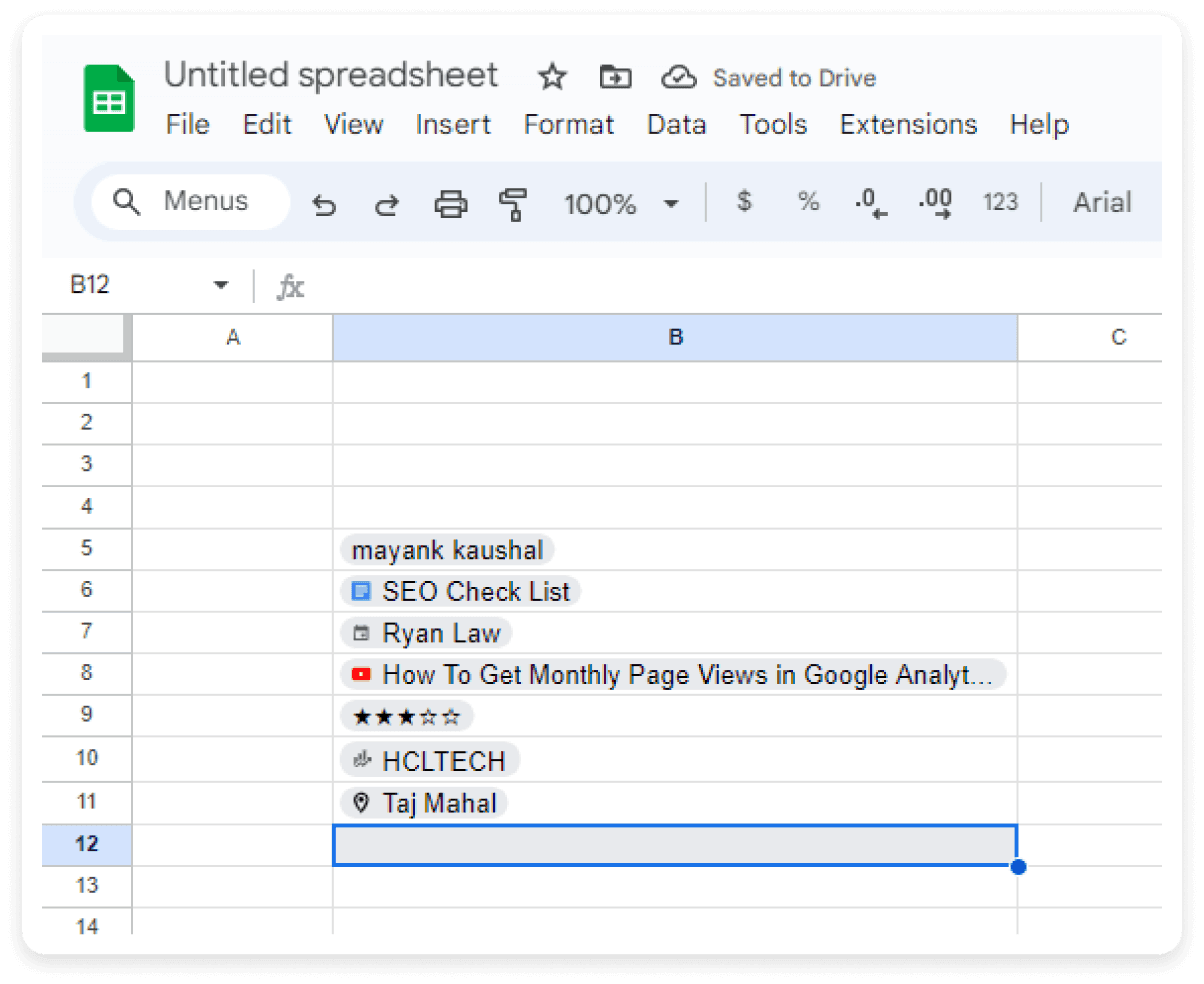 How to Insert Smart Chips in Google Sheets