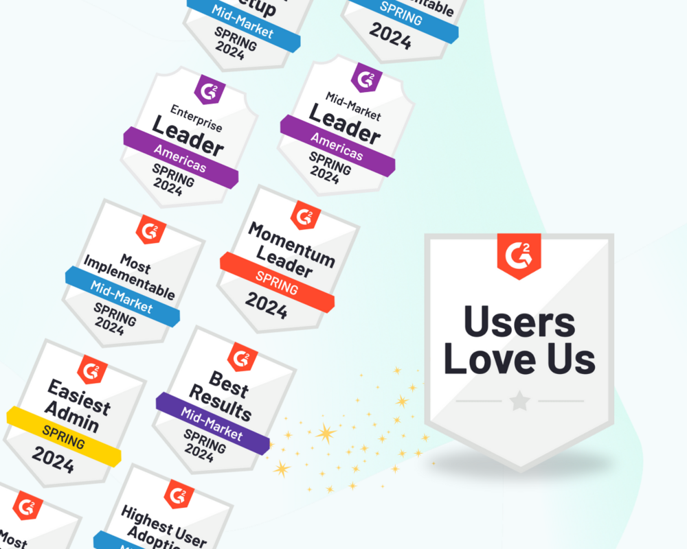 G2 Spring 2024 badges highlight LeadIQ's commitment to providing a world-class prospecting experience for sales teams