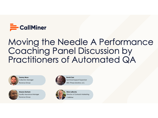 Moving the Needle: A Performance Coaching Panel Discussion by Practitioners of Automated QA