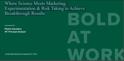Where Science Meets Marketing: Experimentation & Risk Taking to Achieve Breakthrough Results