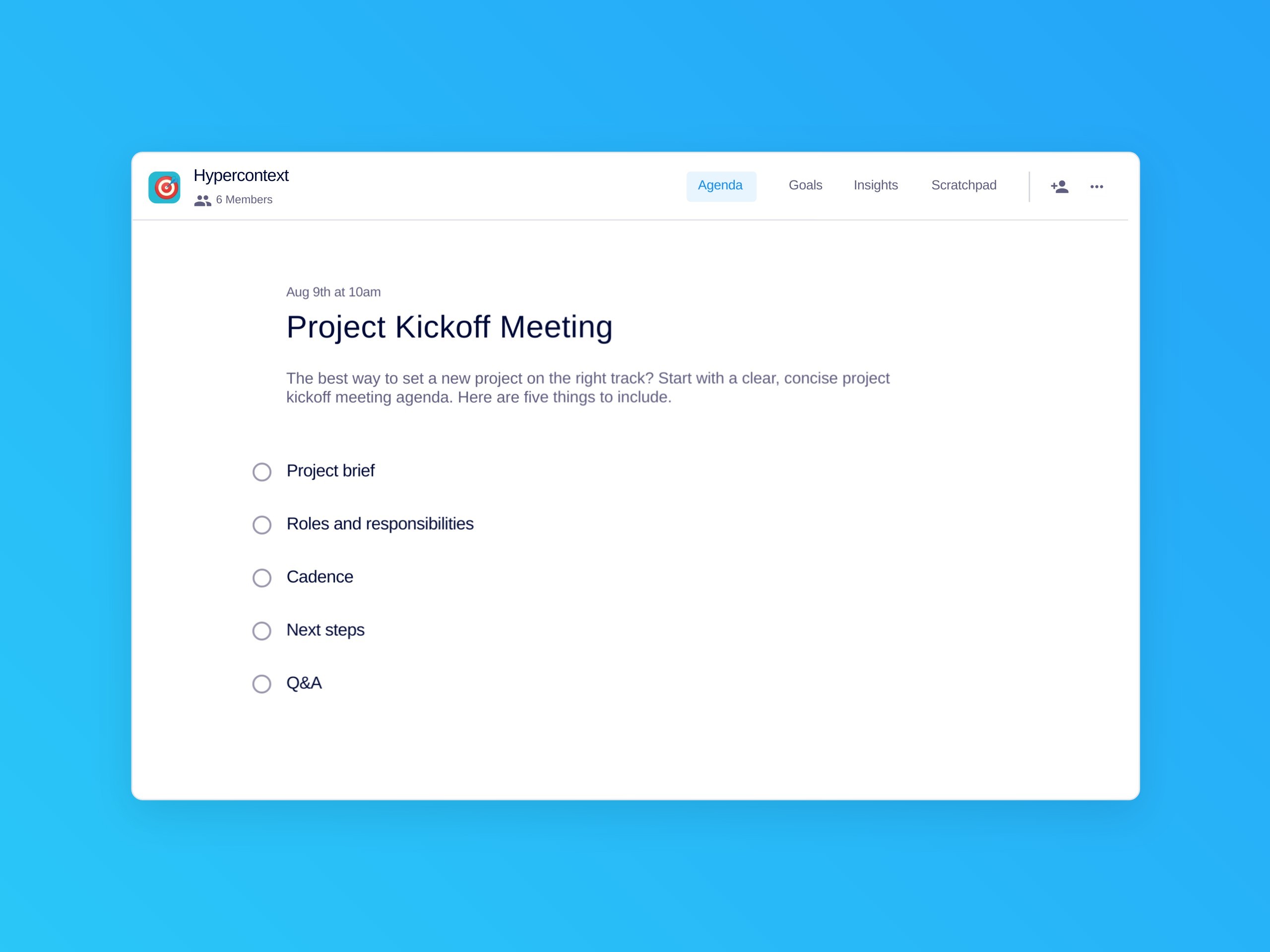 Project kickoff meeting template (5 topics and ideas)