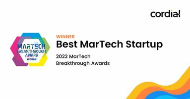 Cordial wins Best MarTech Startup