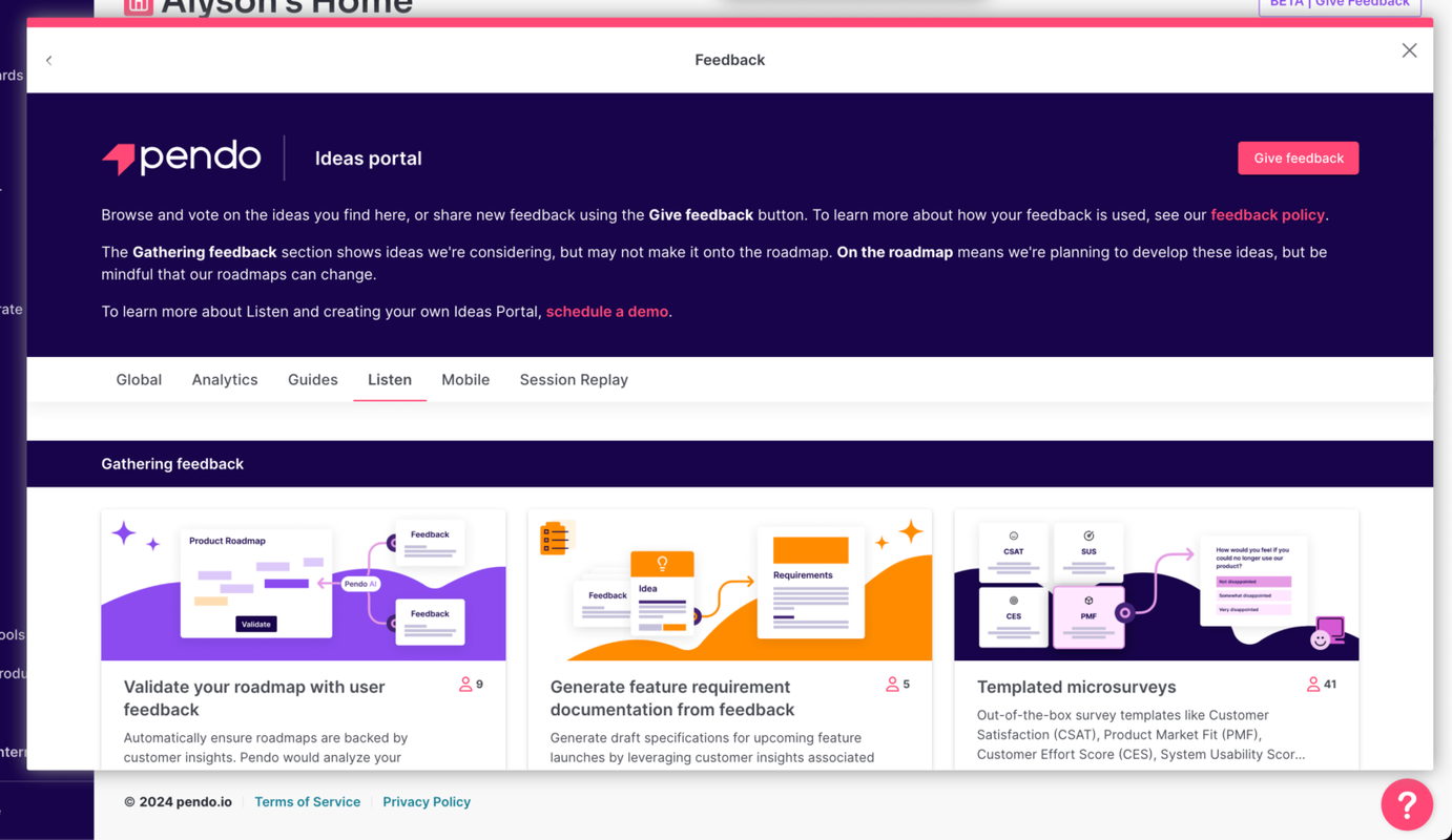 Pendo on Pendo: How we launched our ideas portal with Listen