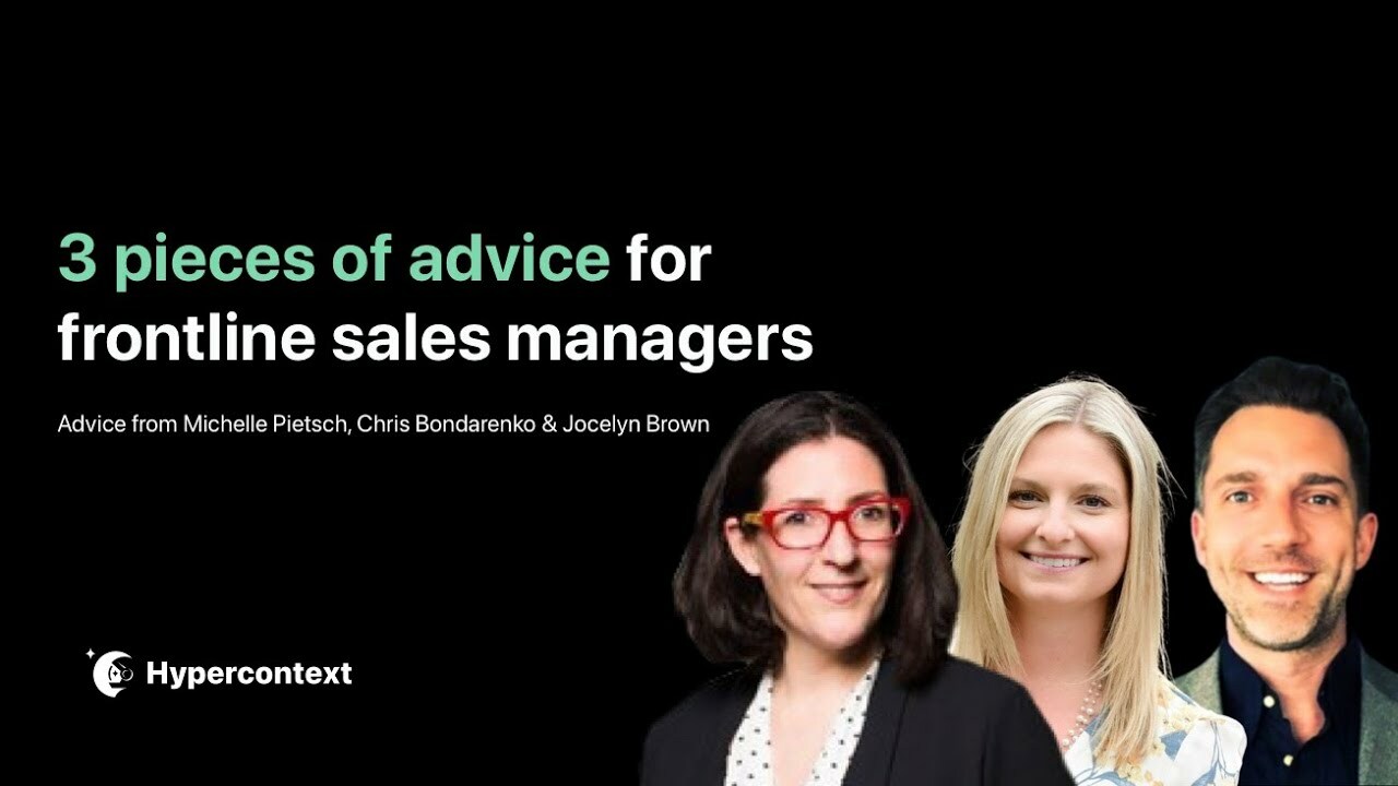 3 Pieces of advice for frontline sales managers
