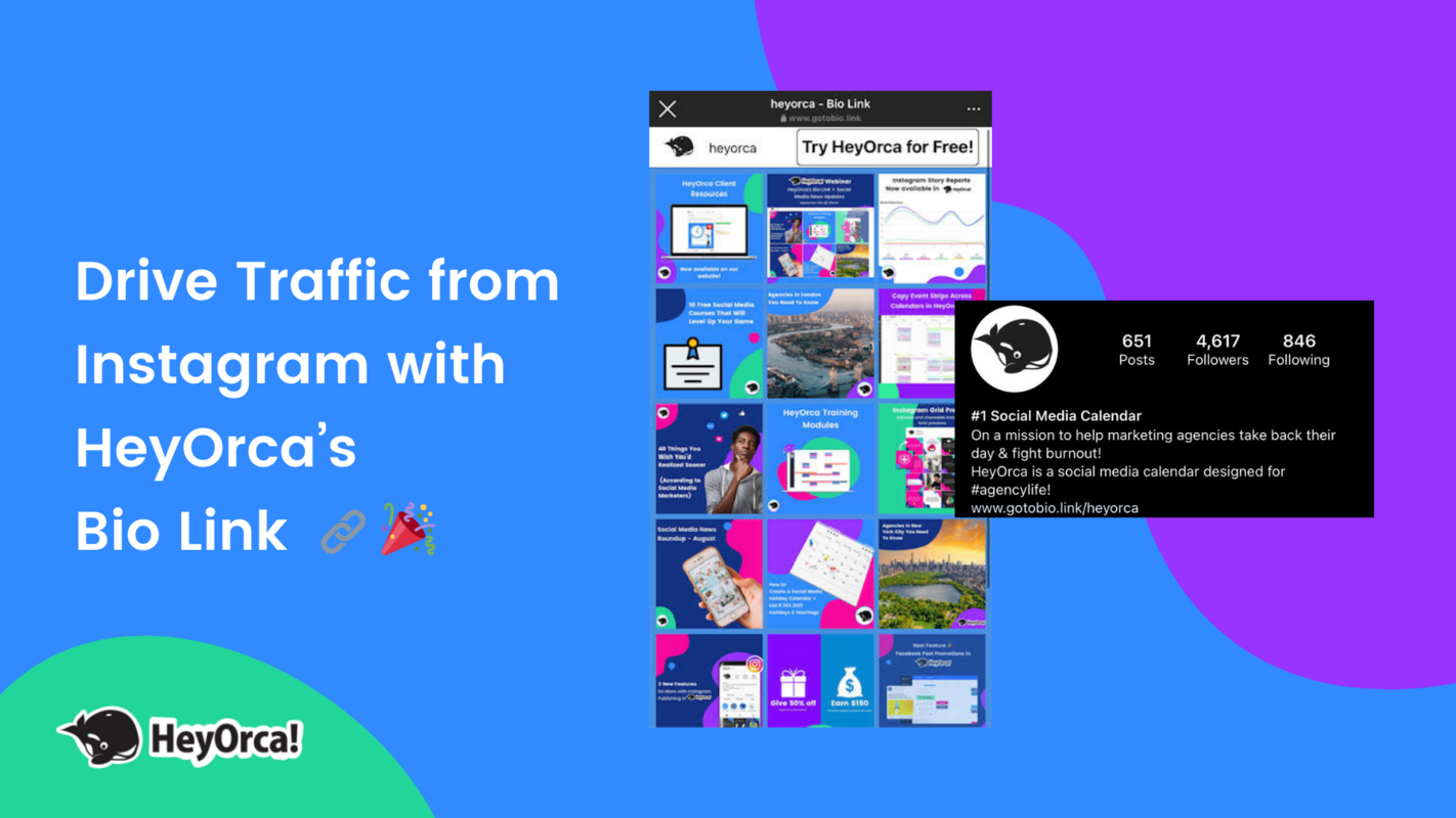 Drive Traffic from Instagram with HeyOrca's Bio Link 🔗 🚀