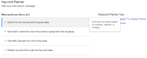 Google Testing New Keyword Planner Interface?