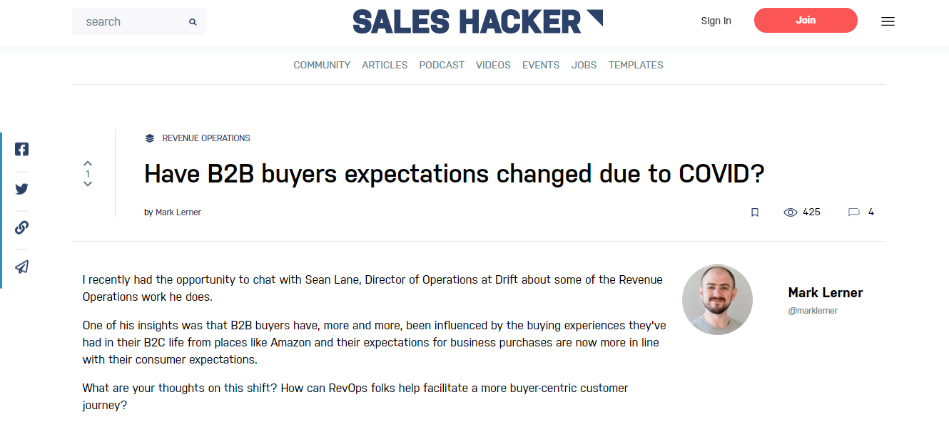 Have B2B buyers expectations changed due to COVID?