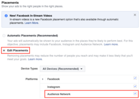 Facebook In-Stream Video Ads as a Placement