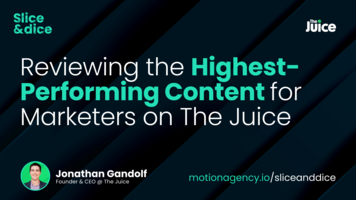 Reviewing the Highest-Performing Content for Marketers on The Juice featuring Jonathan Gandolf