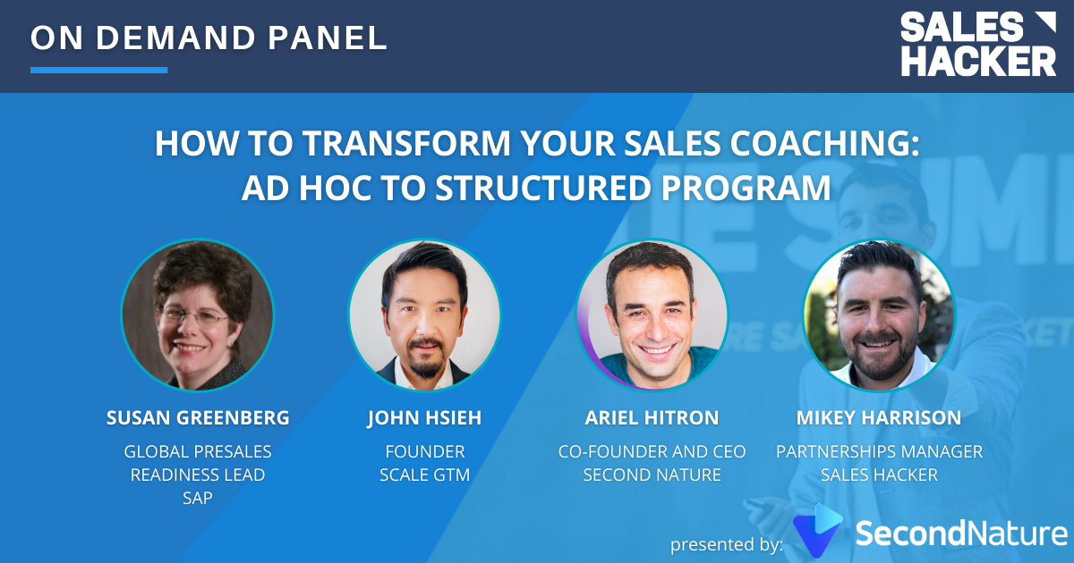How to Transform Your Sales Coaching: Ad Hoc to Structured Program
