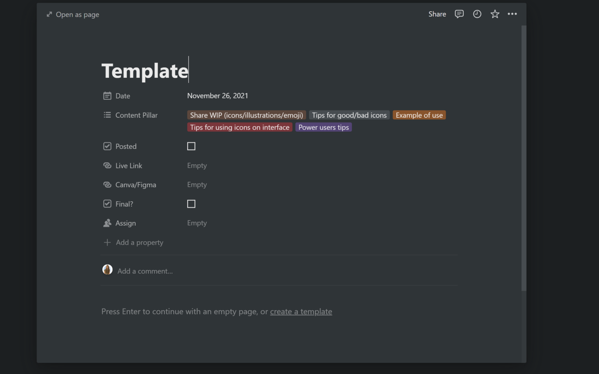Create a social media content calendar