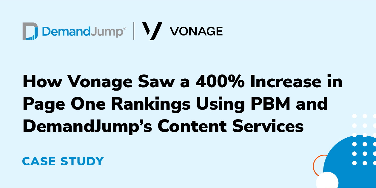 How Vonage Saw a 400% Increase in Page One Rankings