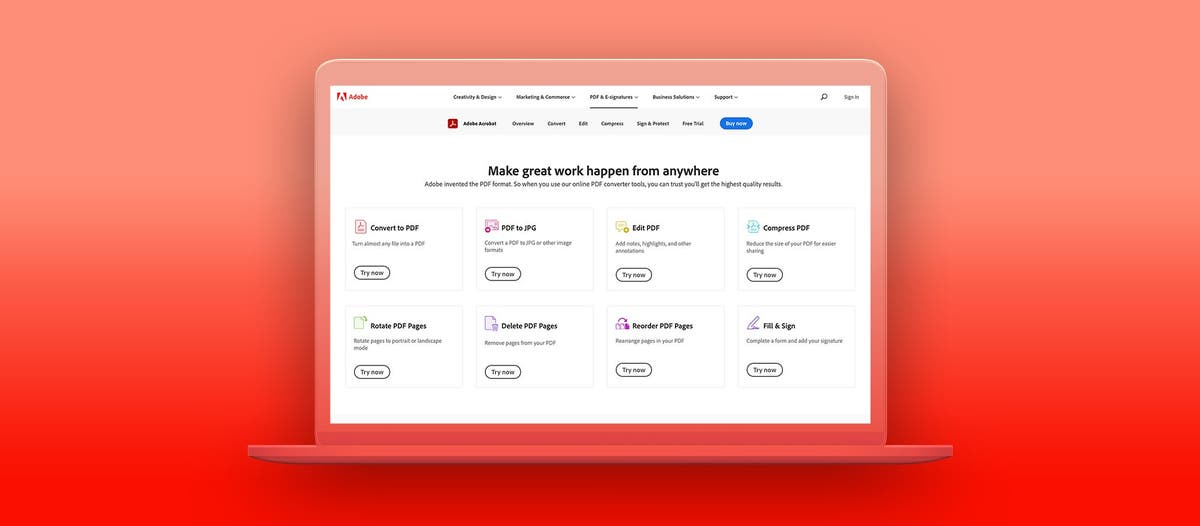 Go paperless in the workplace with Acrobat online PDF tools