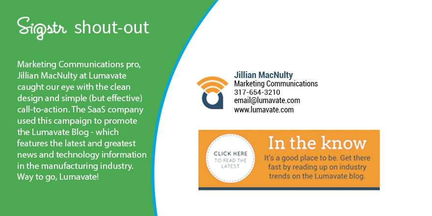 [Sigstr Shout-Out] Lumavate Leverages Simple Email Signature Space