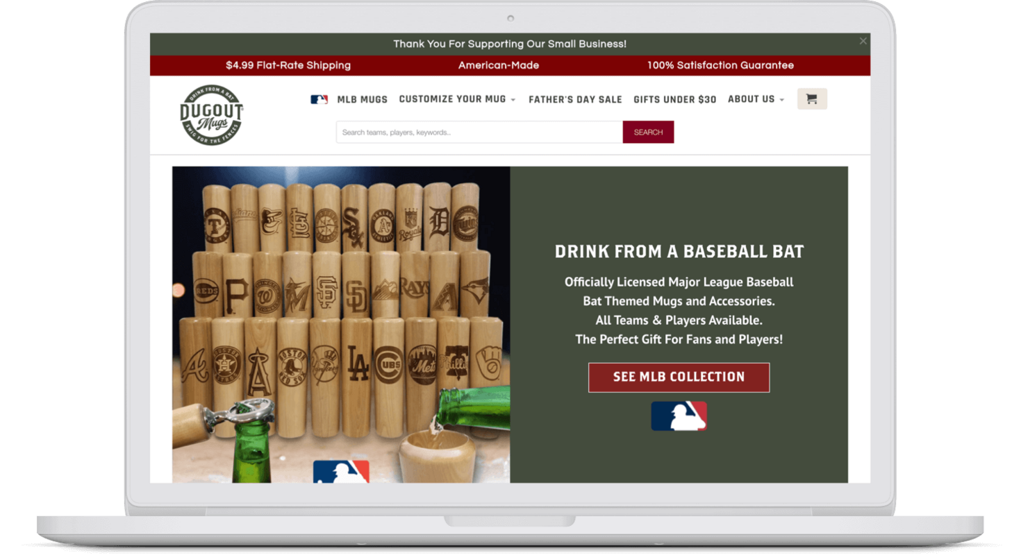 Dugout Mugs converted more paid traffic and drove a 29x ROI with Emotive