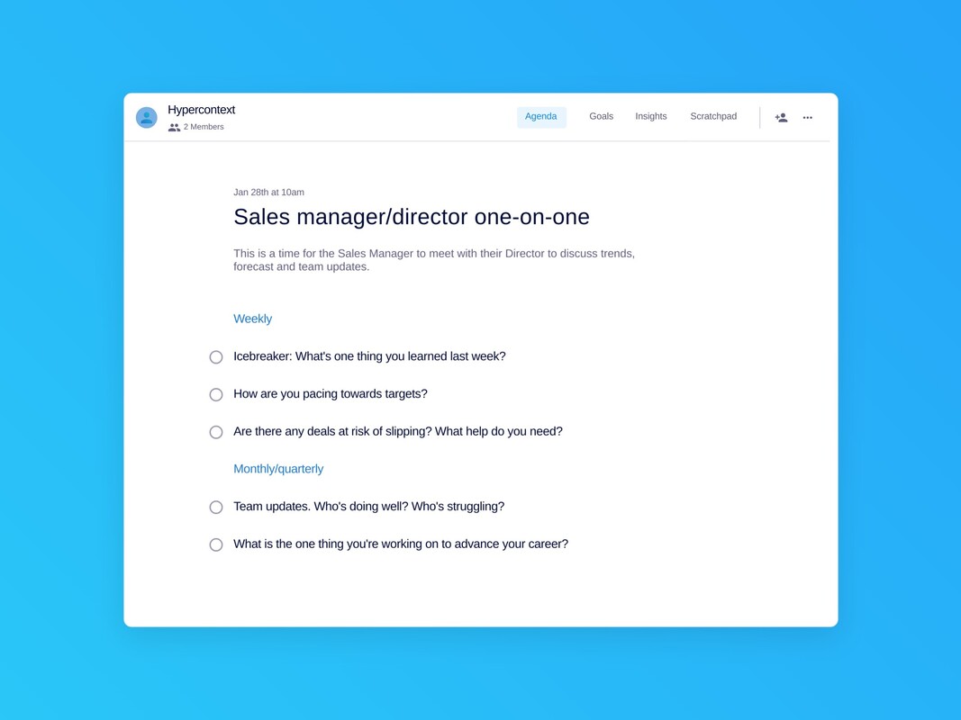 Sales manager/director one-on-one Template