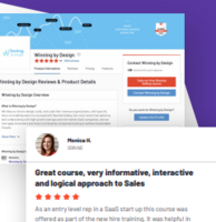 Winning by Design maximizes reviews on G2 to increase credibility and help close big deals. 