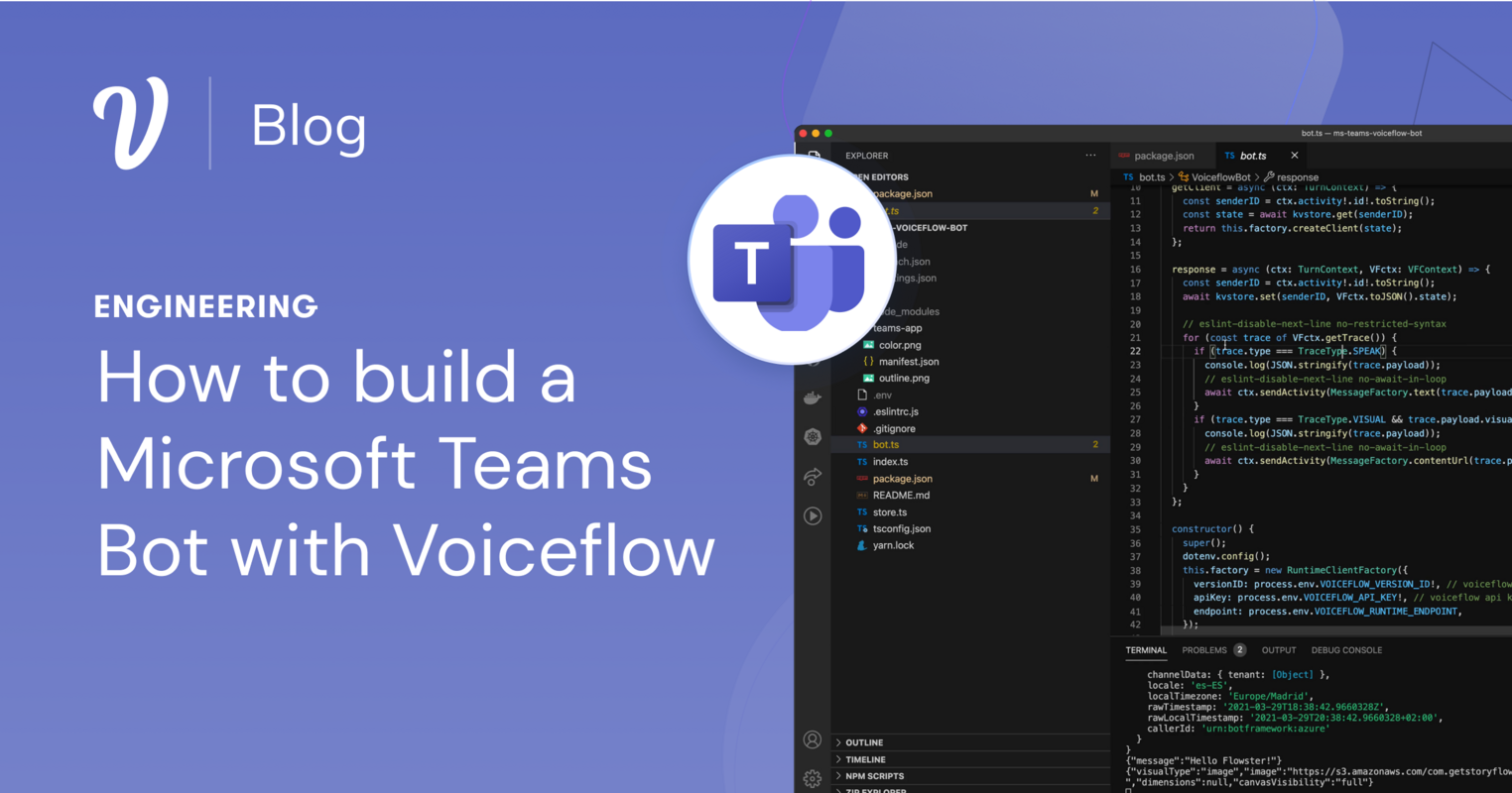 How to build a Microsoft Teams bot with Voiceflow